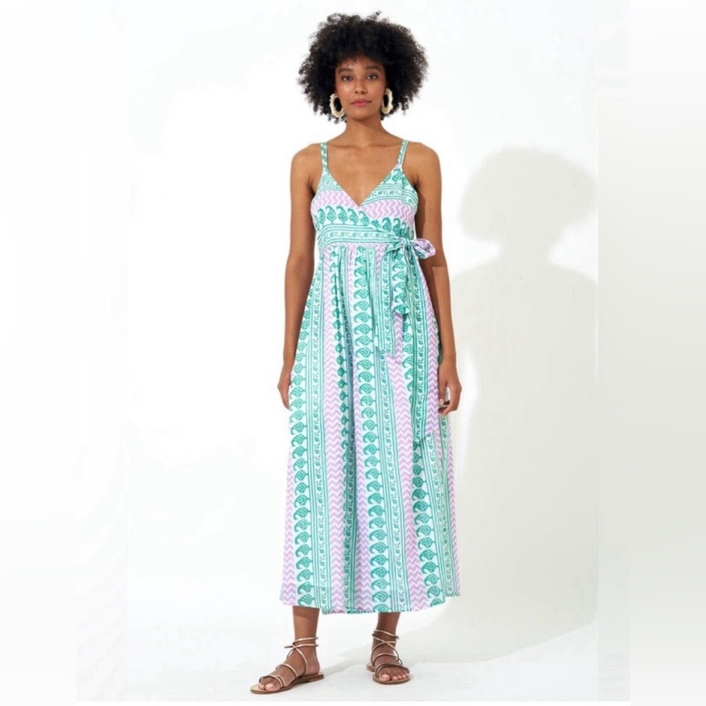Oliphant Green Babylon MIDI - Maxi Wrap Dress